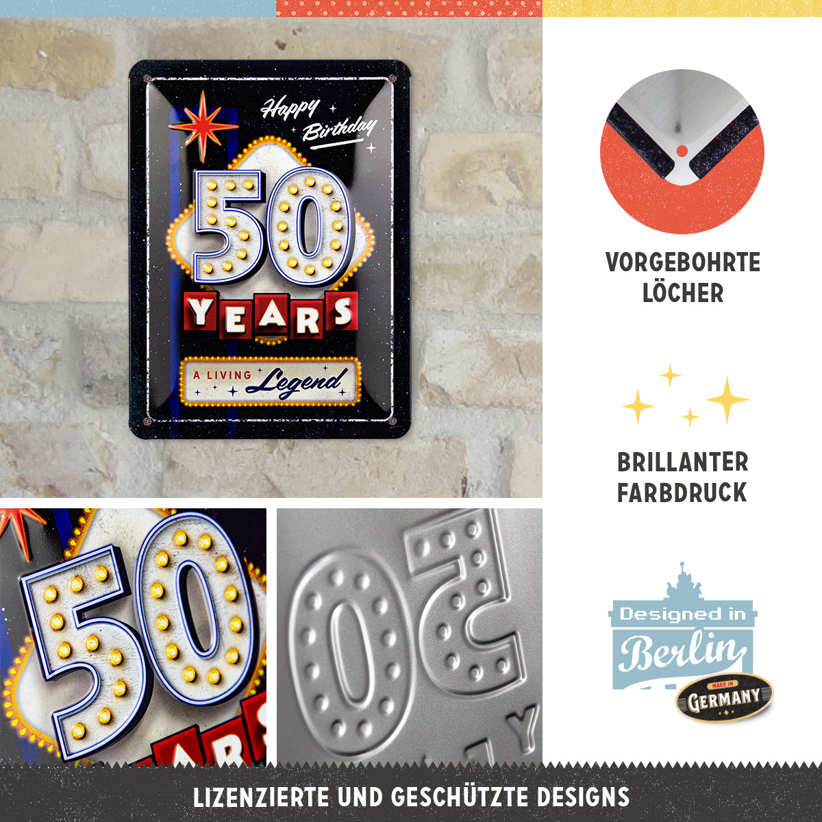 nostalgic-art-50-years-birthday-targa-metallo-15x20-cm-in-acciaio image 2
