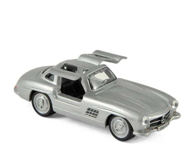 norev-mercedes-benz-300-sl-1955-modellino-auto-1-64-argento image 1