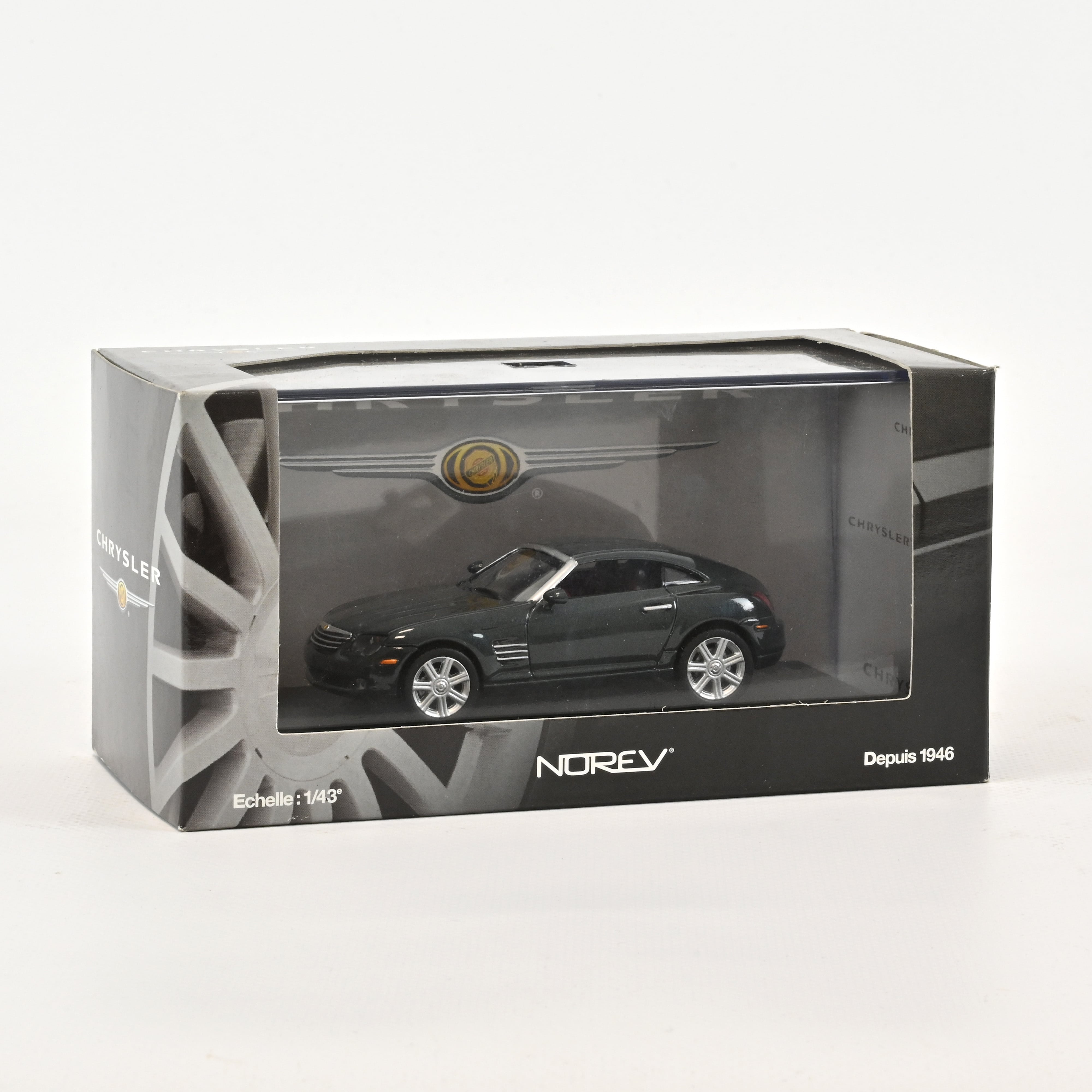 norev-chrysler-crossfire-coup-modellino-auto-1-43-grigio-grafite-metallizzato image 1