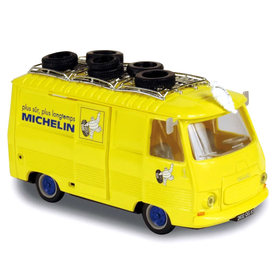 norev-peugeot-j7-michelin-avec-bibendum-et-galerie-1-43-modellino-furgone-die-ca image 1