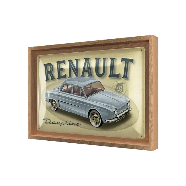 nostalgic-art-renault-dauphine-n-frame-m-edition-insegna-in-metallo-con-cornice- image 1
