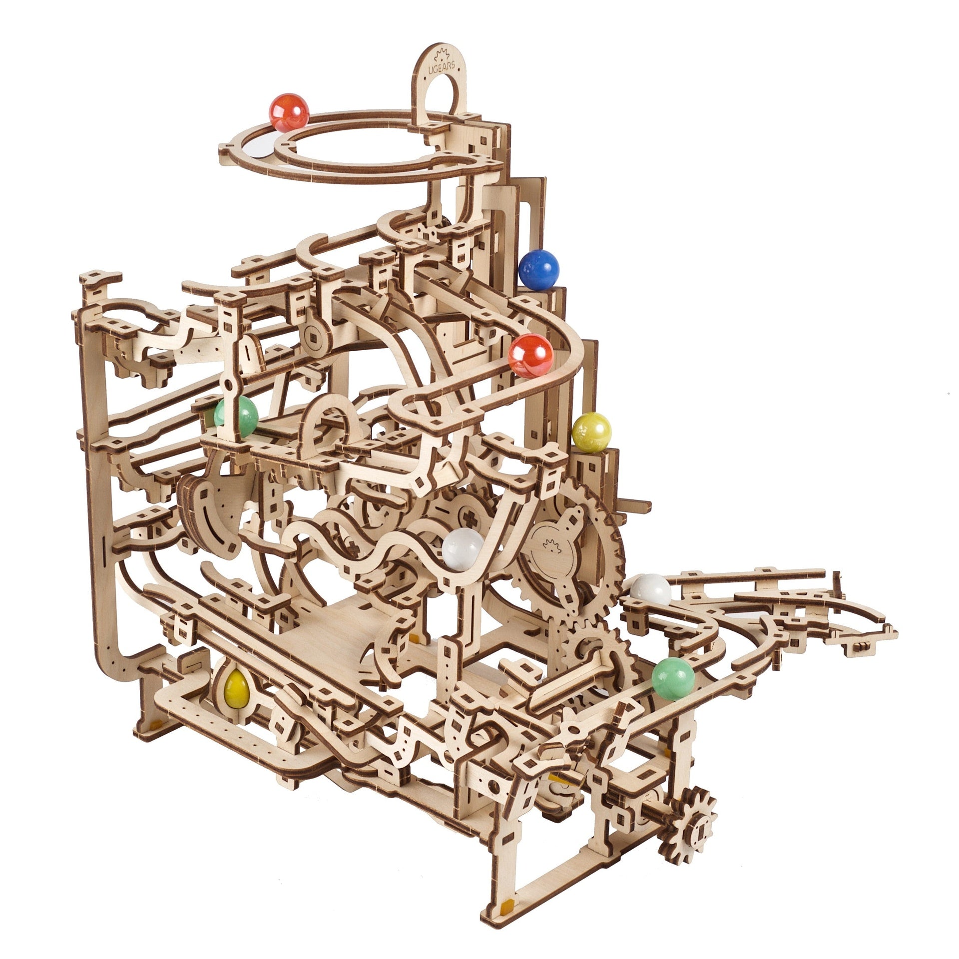 ugears-marble-run-tiered-hoist-pista-per-biglie-meccanica-in-legno image 2
