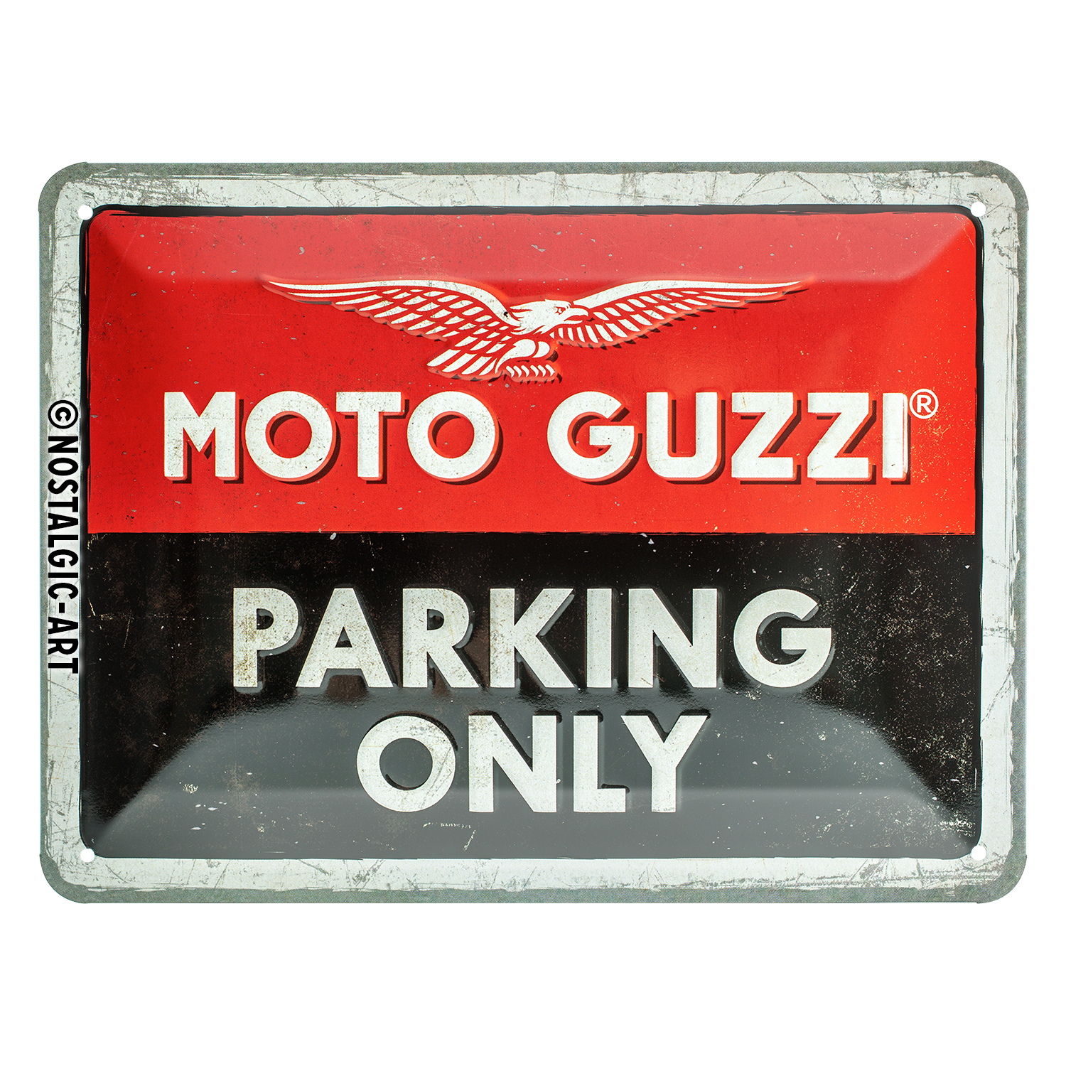 nostalgic-art-moto-guzzi-parking-only-targa-in-metallo-15x20-cm image 1