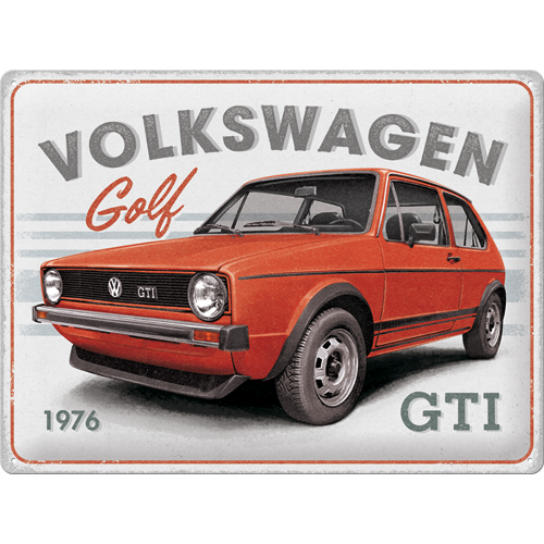nostalgic-art-vw-golf-gti-1976-targa-in-metallo-30x40-cm image 1