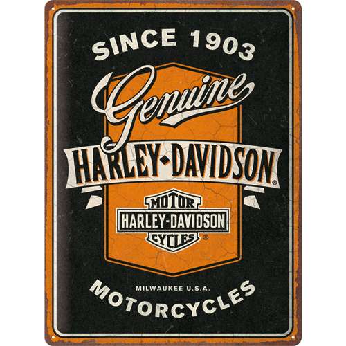 nostalgic-art-harley-davidson-genuine-motorcycles-targa-in-metallo-30x40-cm image 1