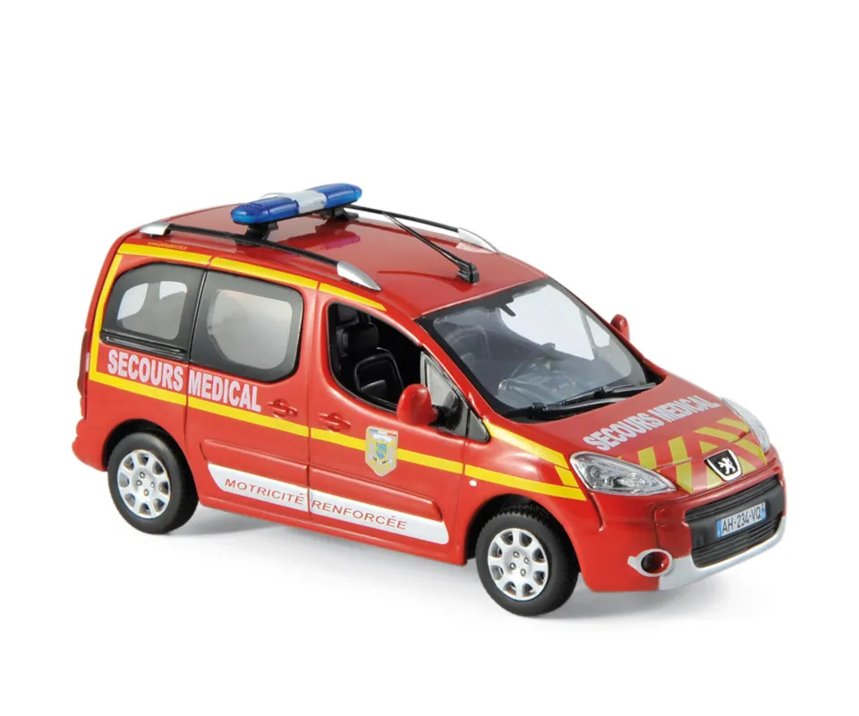 norev-peugeot-partner-2010-pompiers-secours-m-dical-1-43-modellino-die-cast image 1