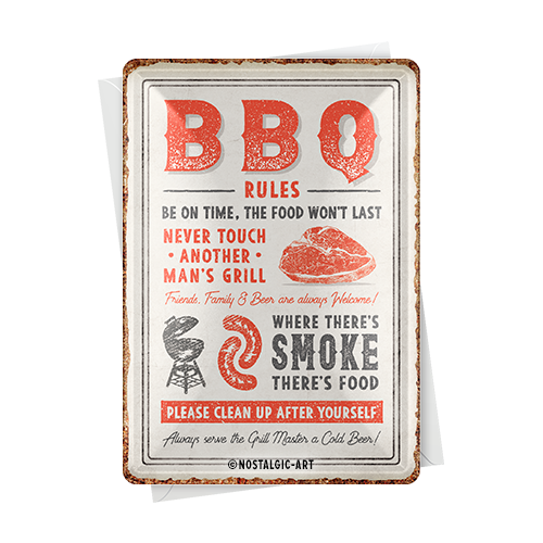 nostalgic-art-bbq-rules-biglietto-in-metallo-10x14-cm image 2