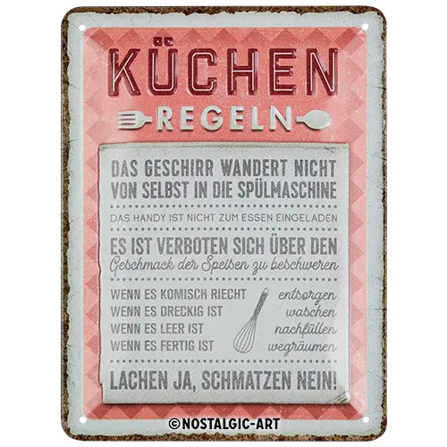nostalgic-art-k-chen-regeln-targa-in-metallo-15x20-cm-2 image 1