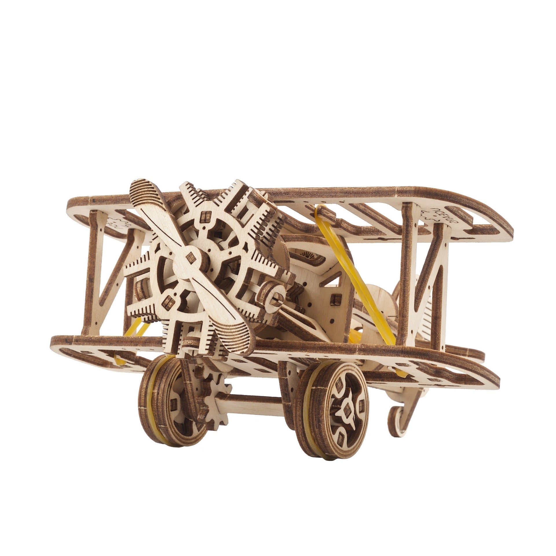 ugears-mini-biplane-mini-biplano-meccanico-in-legno-da-costruire image 1