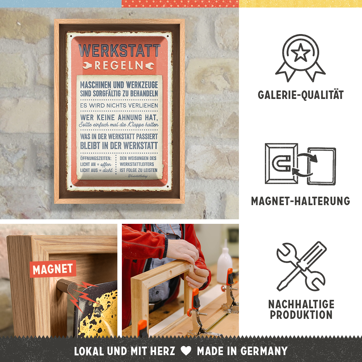 nostalgic-art-werkstattregeln-n-frame-m-edition-cornice-in-legno-insegna image 3