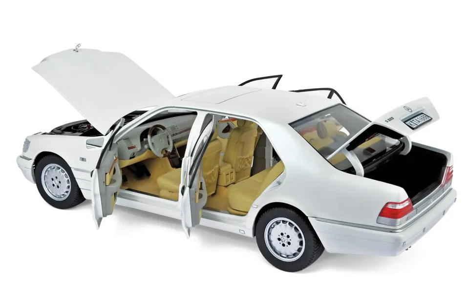 norev-mercedes-benz-s320-1997-bianco-metallizzato-modellino-auto-1-18 image 1