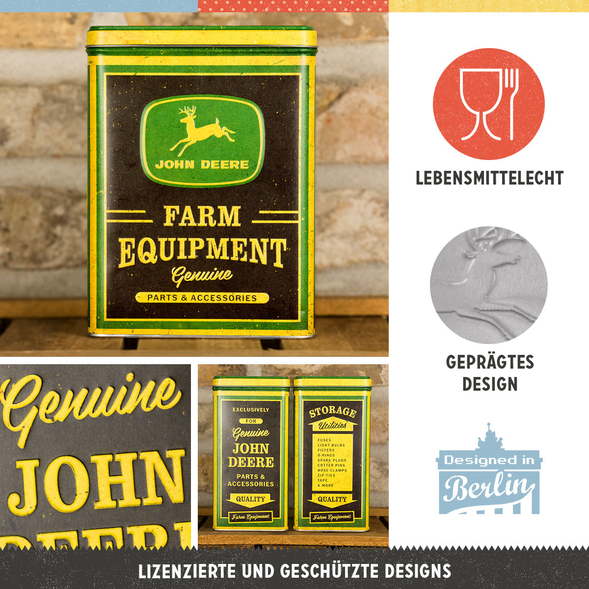 nostalgic-art-john-deere-genuine-farm-equipment-scatola-metallo-l-3-litri image 3
