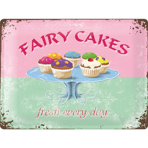 nostalgic-art-fairy-cakes-fresh-every-day-insegna-in-metallo-30-x-40-cm image 1