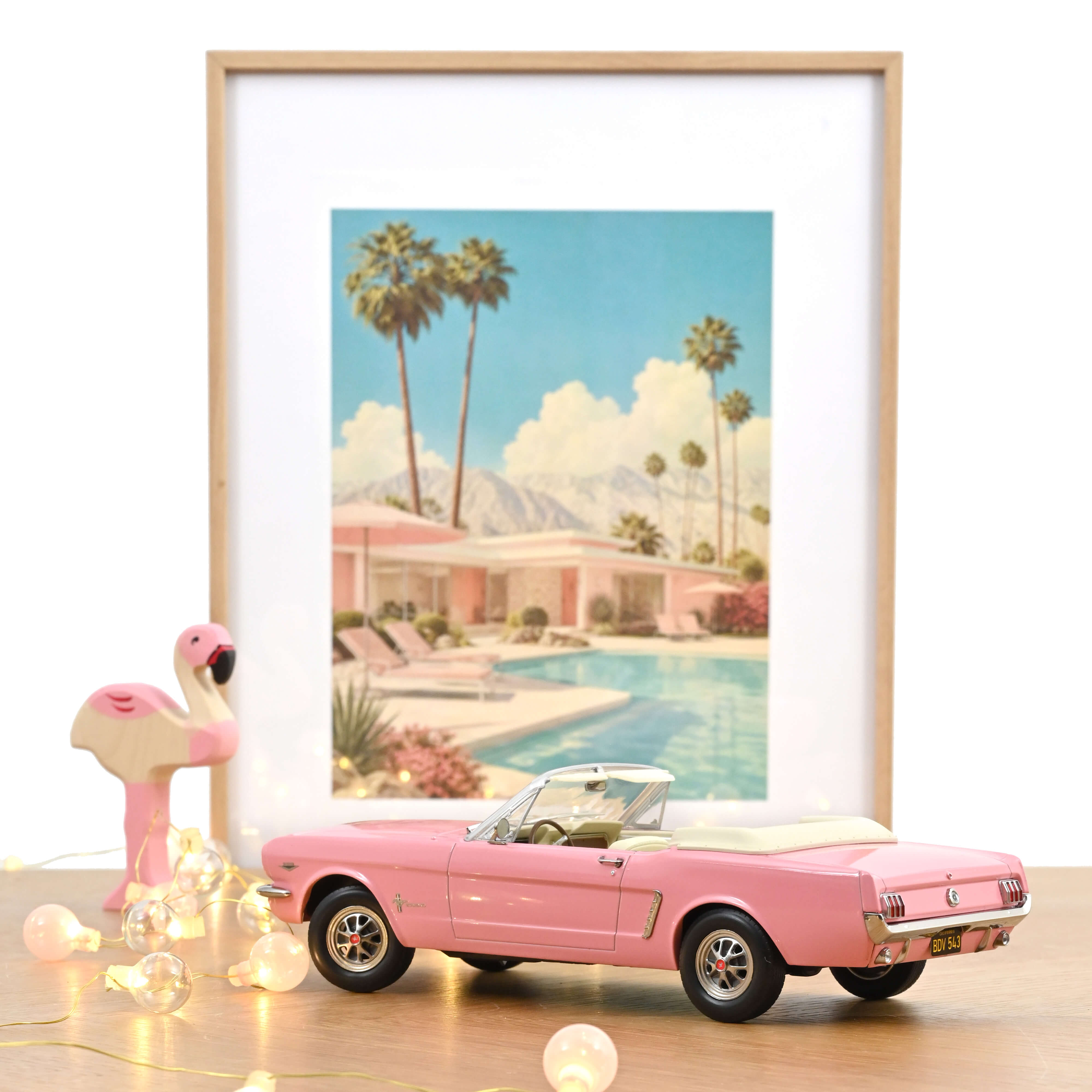 norev-ford-mustang-convertible-1965-modellino-auto-1-18-rosa-200-pcs image 2