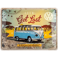 nostalgic-art-vw-bulli-let-s-get-lost-targa-in-metallo-30x40-cm image 2