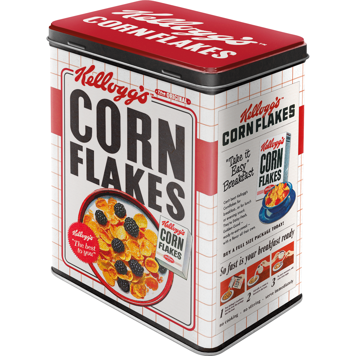 nostalgic-art-kellogg-s-corn-flakes-scatola-in-metallo-l-3-litri-10x14x20-cm image 1