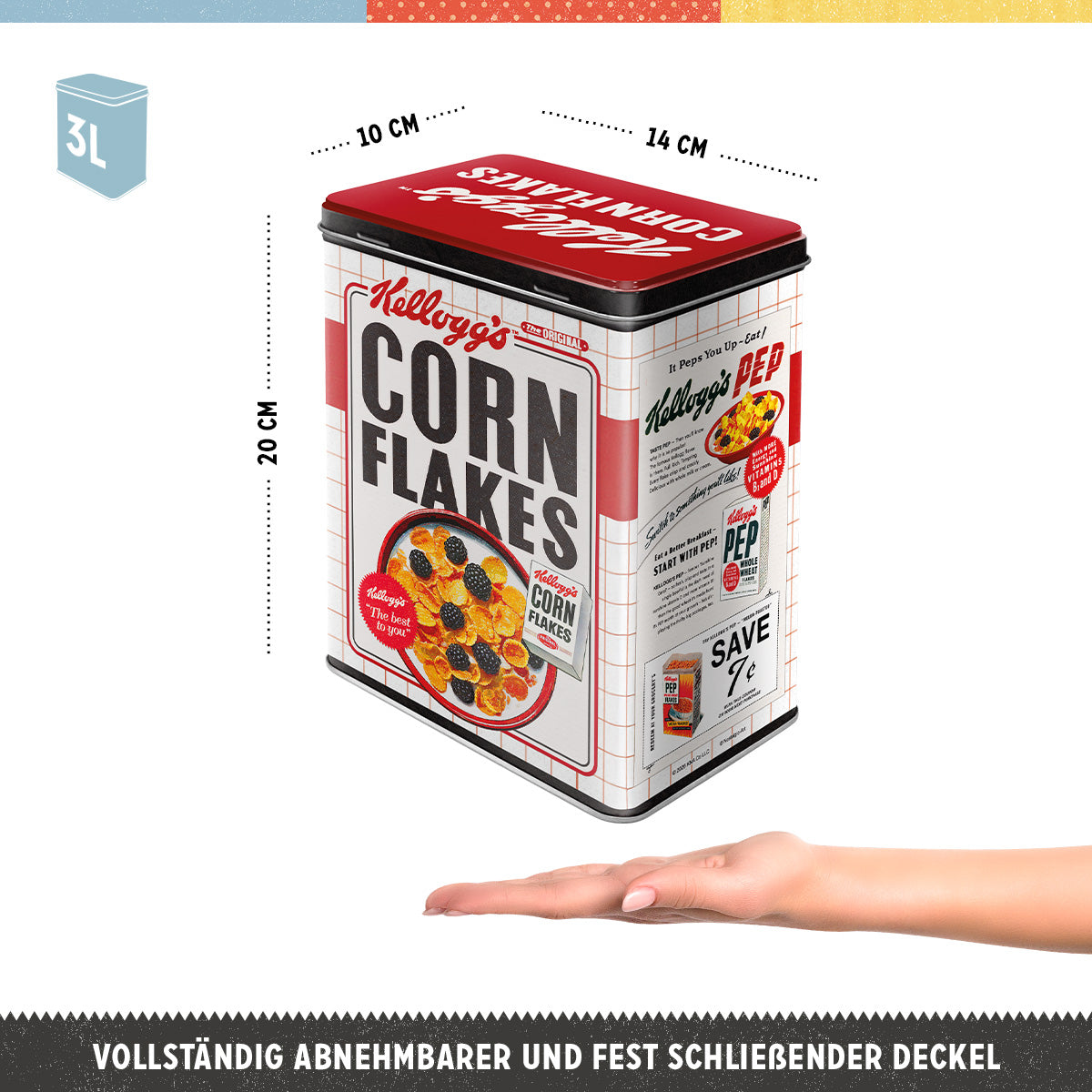 nostalgic-art-kellogg-s-corn-flakes-scatola-in-metallo-l-3-litri-10x14x20-cm image 3