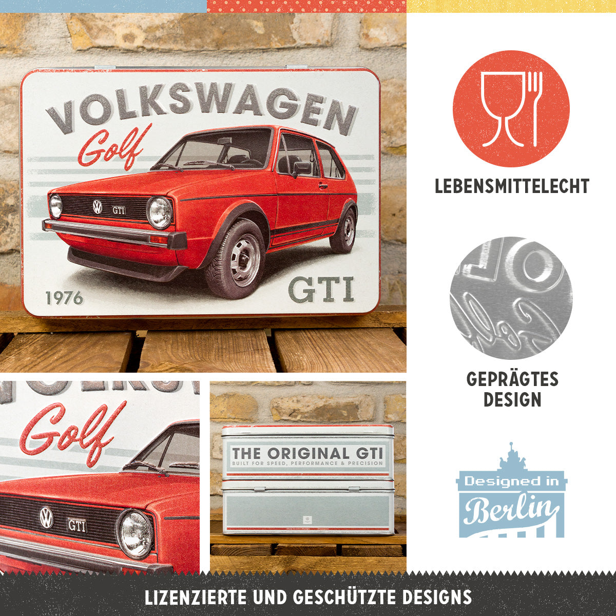 nostalgic-art-volkswagen-vw-golf-gti-1976-scatola-piatta-in-metallo-2-5-l image 2