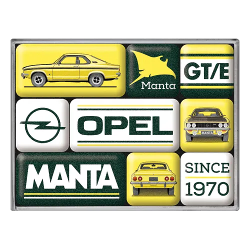 nostalgic-art-opel-manta-set-magneti-7-x-9-cm-con-box-regalo image 1