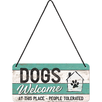 nostalgic-art-pfotenschild-dogs-welcome-insegna-in-metallo-da-appendere-10x20-cm image 2