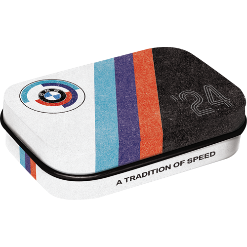 nostalgic-art-bmw-motorsport-tradition-of-speed-scatolina-tascabile-con-mentine image 1