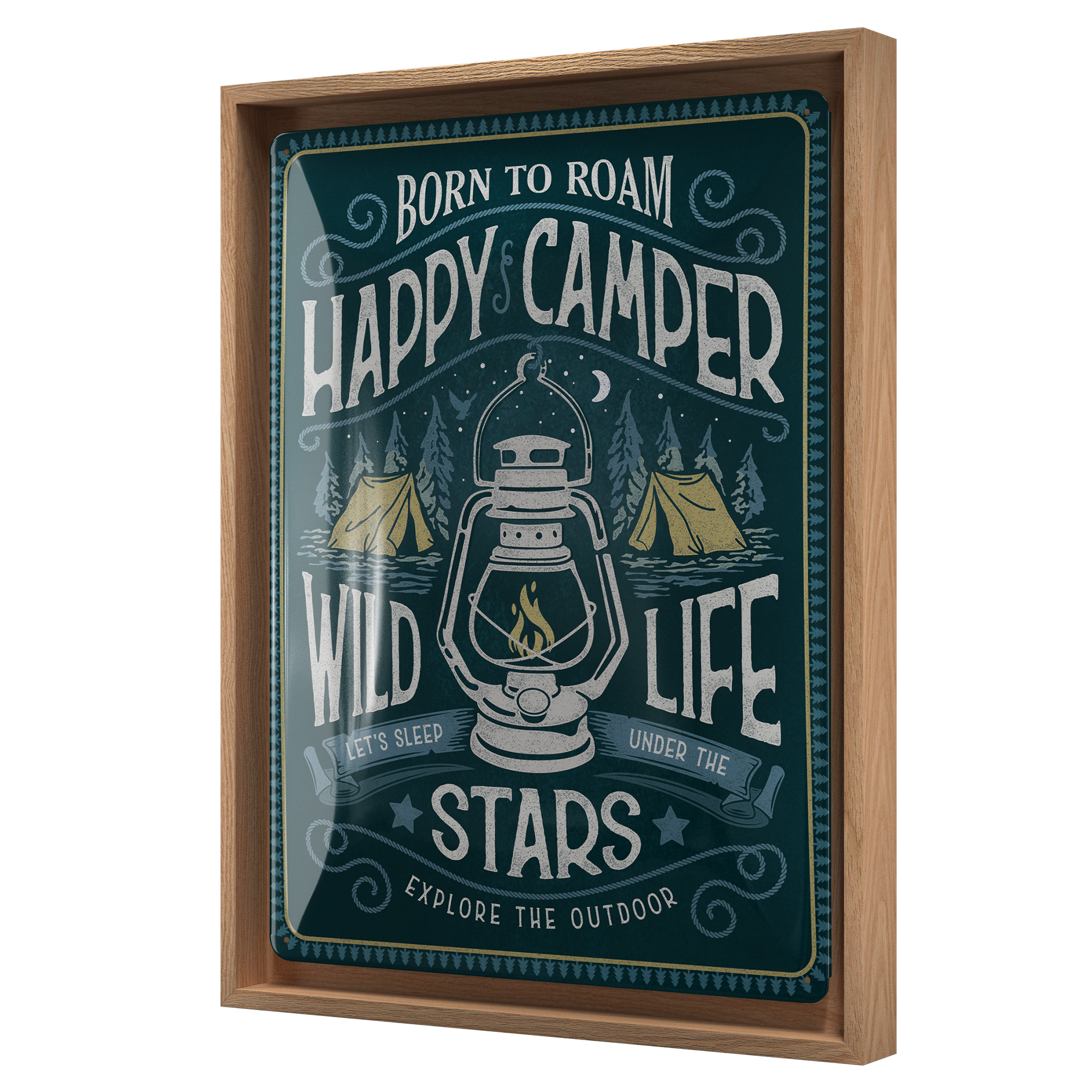 nostalgic-art-happy-camper-n-frame-l-edition-cornice-legno-33-5x44-cm image 1