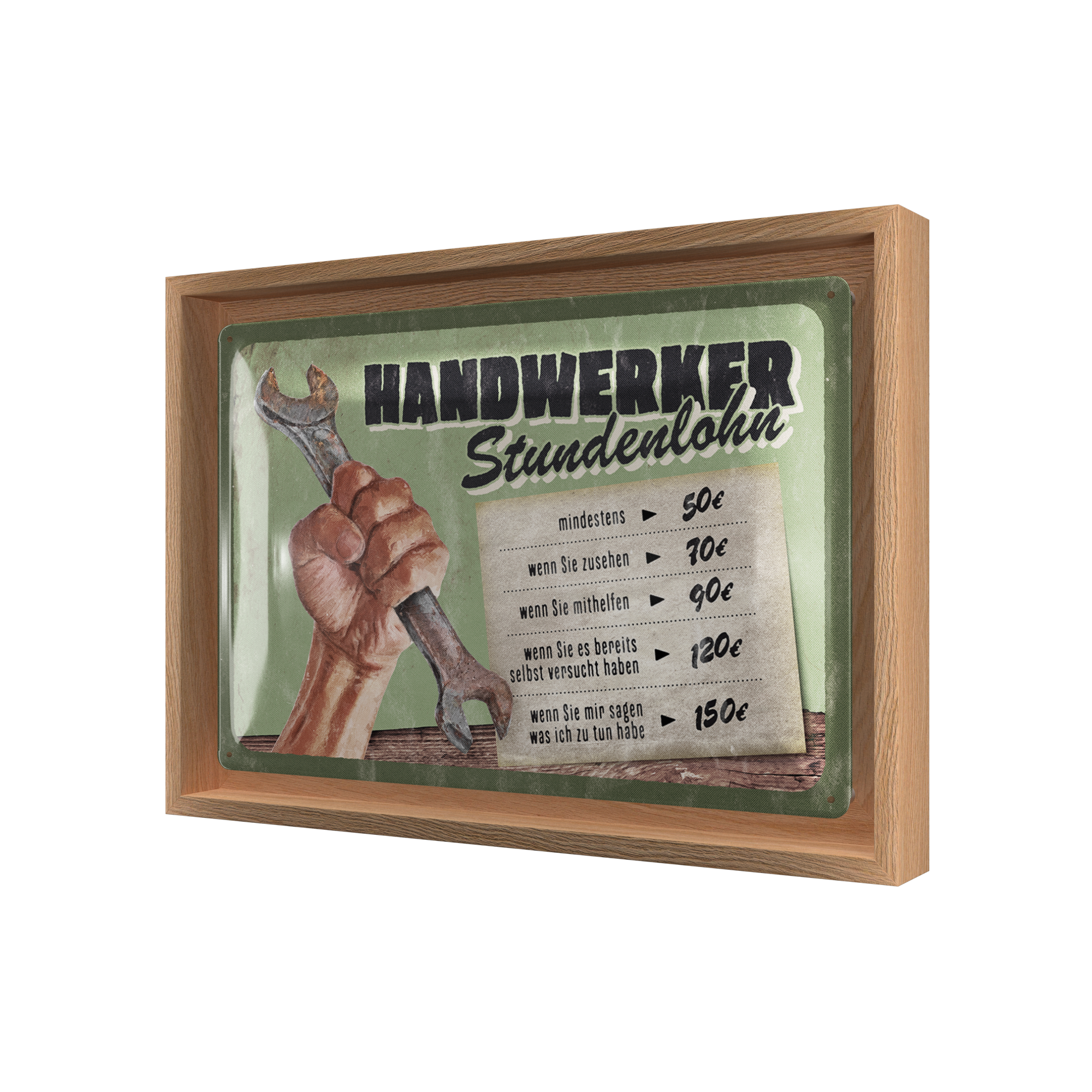nostalgic-art-handwerker-stundenlohn-targa-metallo-con-cornice-n-frame-m-24x33-5 image 1