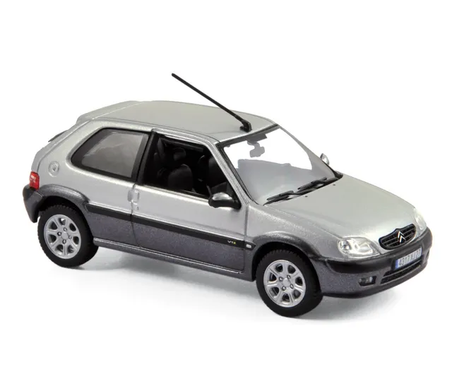 norev-citro-n-saxo-vts-2001-modellino-auto-1-43-grigio-orageux-e-grigio-quartz image 1