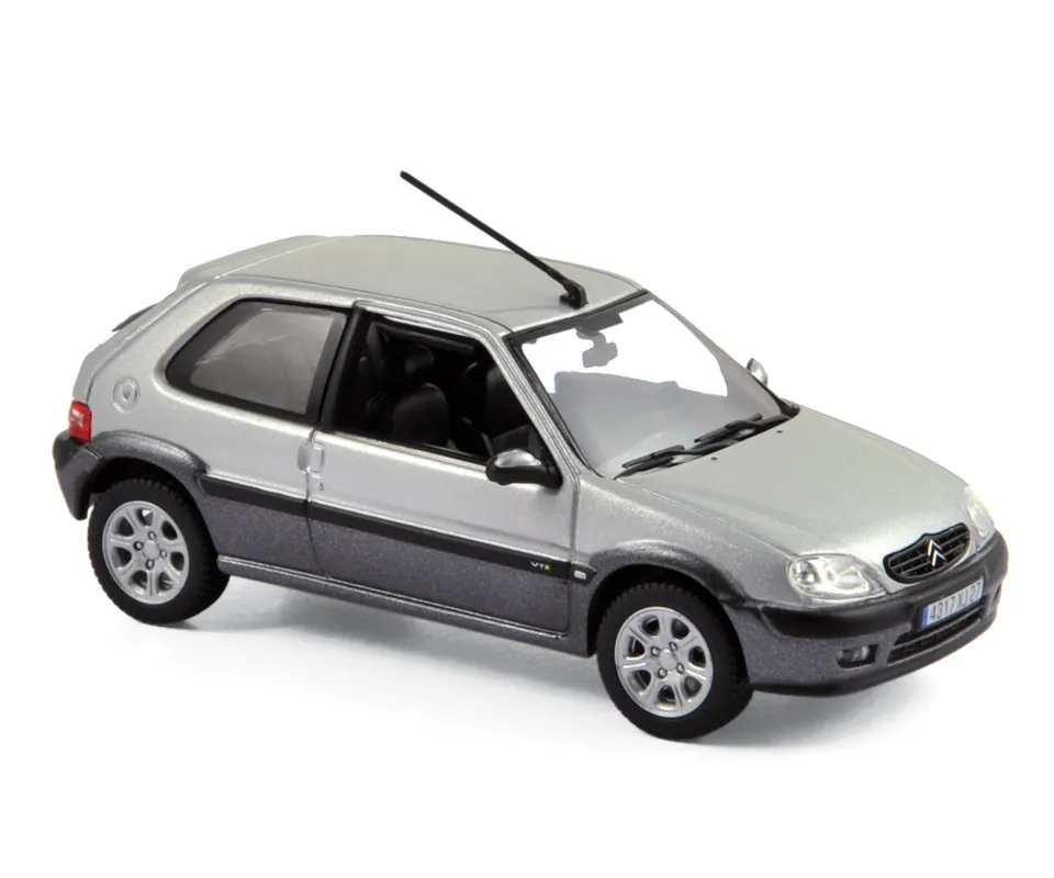 norev-citro-n-saxo-vts-2001-modellino-auto-1-43-grigio-orageux-e-grigio-quartz image 1
