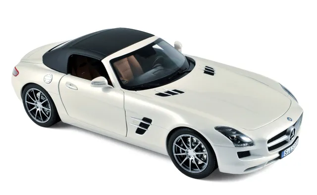 norev-mercedes-benz-sls-amg-roadster-2011-1-18-modellino-bianco-metallizzato image 1