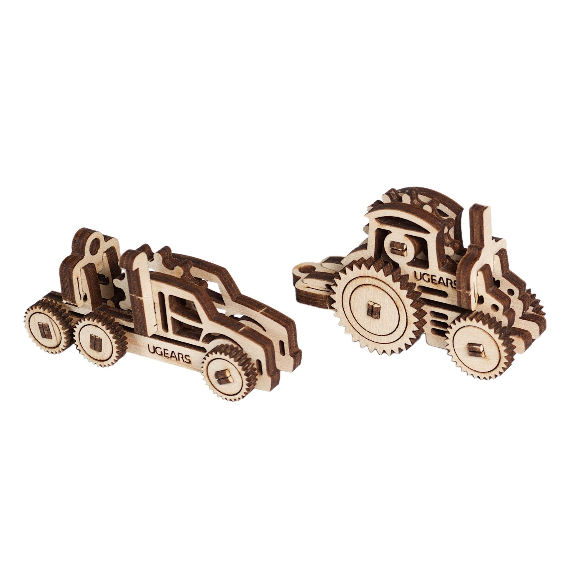 ugears-u-fidgets-vehicles-set-4-modellini-in-legno-tram-auto-da-corsa-trattore-e image 3