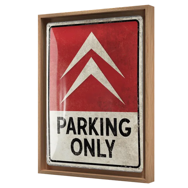 nostalgic-art-citroen-parking-only-n-frame-l-edition-targa-in-metallo-con-cornic image 1