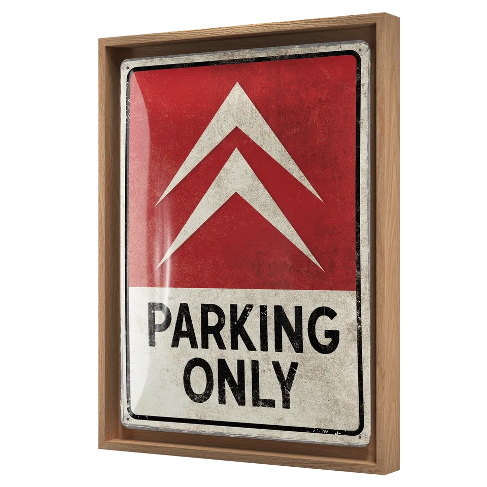 nostalgic-art-citroen-parking-only-n-frame-l-edition-targa-in-metallo-con-cornic image 1