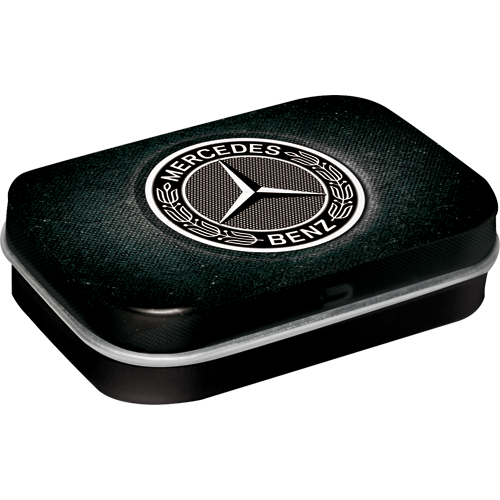 nostalgic-art-mercedes-benz-logo-black-pocket-box-con-mentine-6x4x1-6-cm-licenza image 1