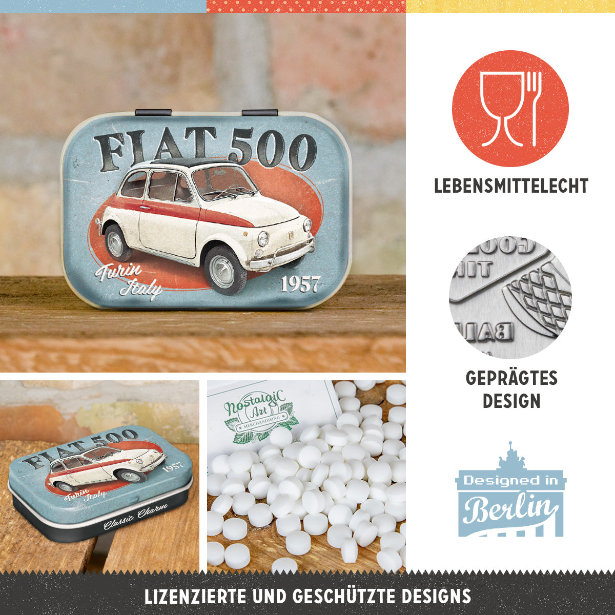 nostalgic-art-fiat-500-turin-italy-scatola-metallo-con-mentine-6x4-cm image 3