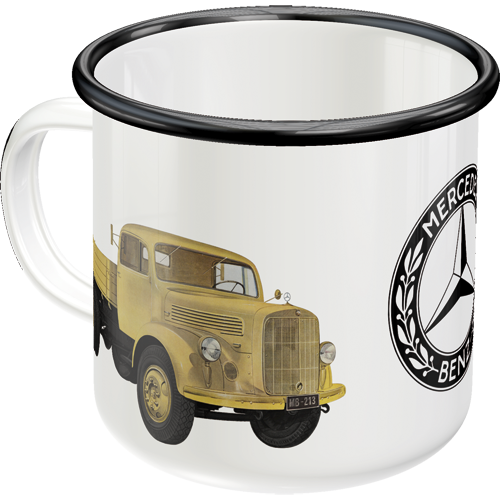 nostalgic-art-daimler-truck-models-tazza-smaltata-360-ml-8x8-cm-in-acciaio image 1