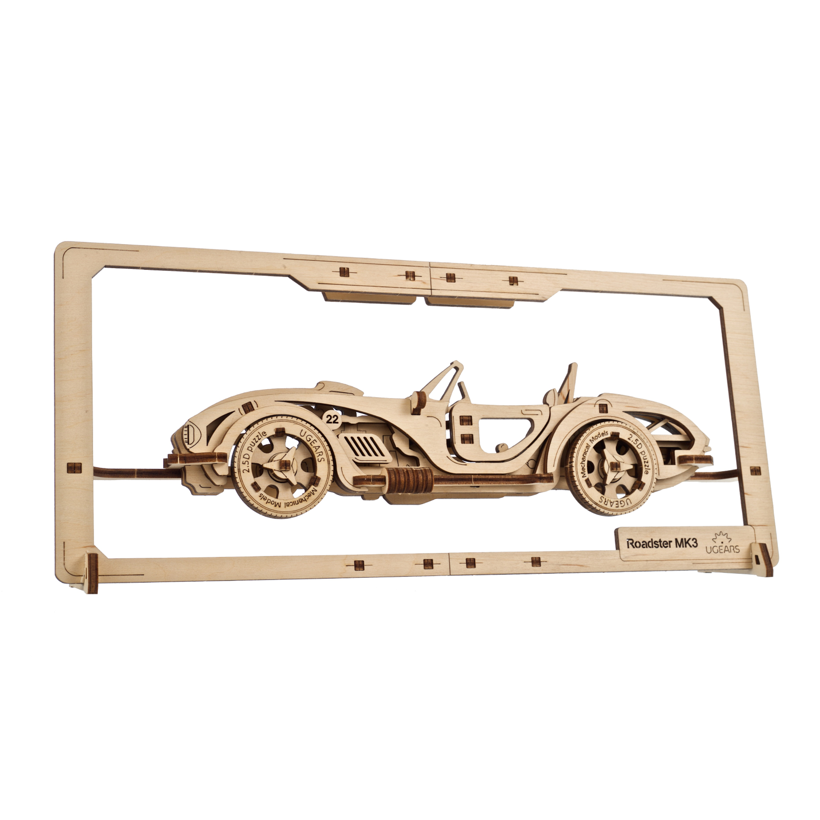 ugears-roadster-mk3-2-5d-puzzle-quadro-in-legno-da-parete-auto-muscle image 3