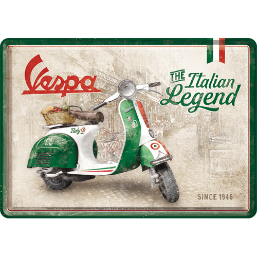 nostalgic-art-vespa-italian-legend-card-in-metallo-10x14-cm image 1