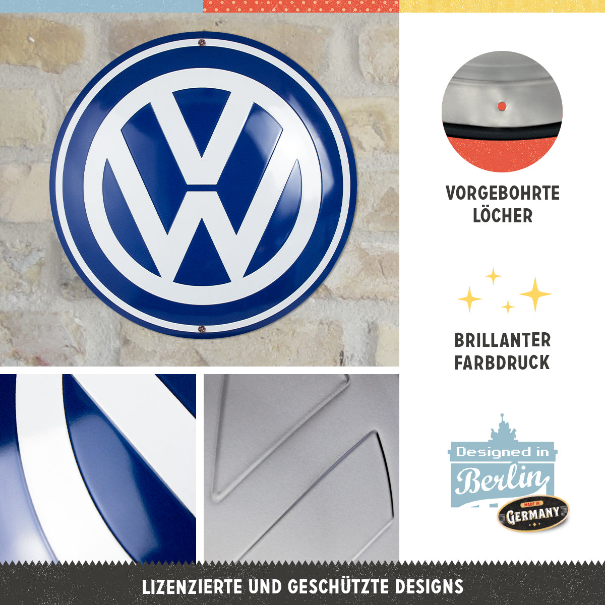 nostalgic-art-vw-logo-targa-rotonda-in-metallo-35-cm image 2