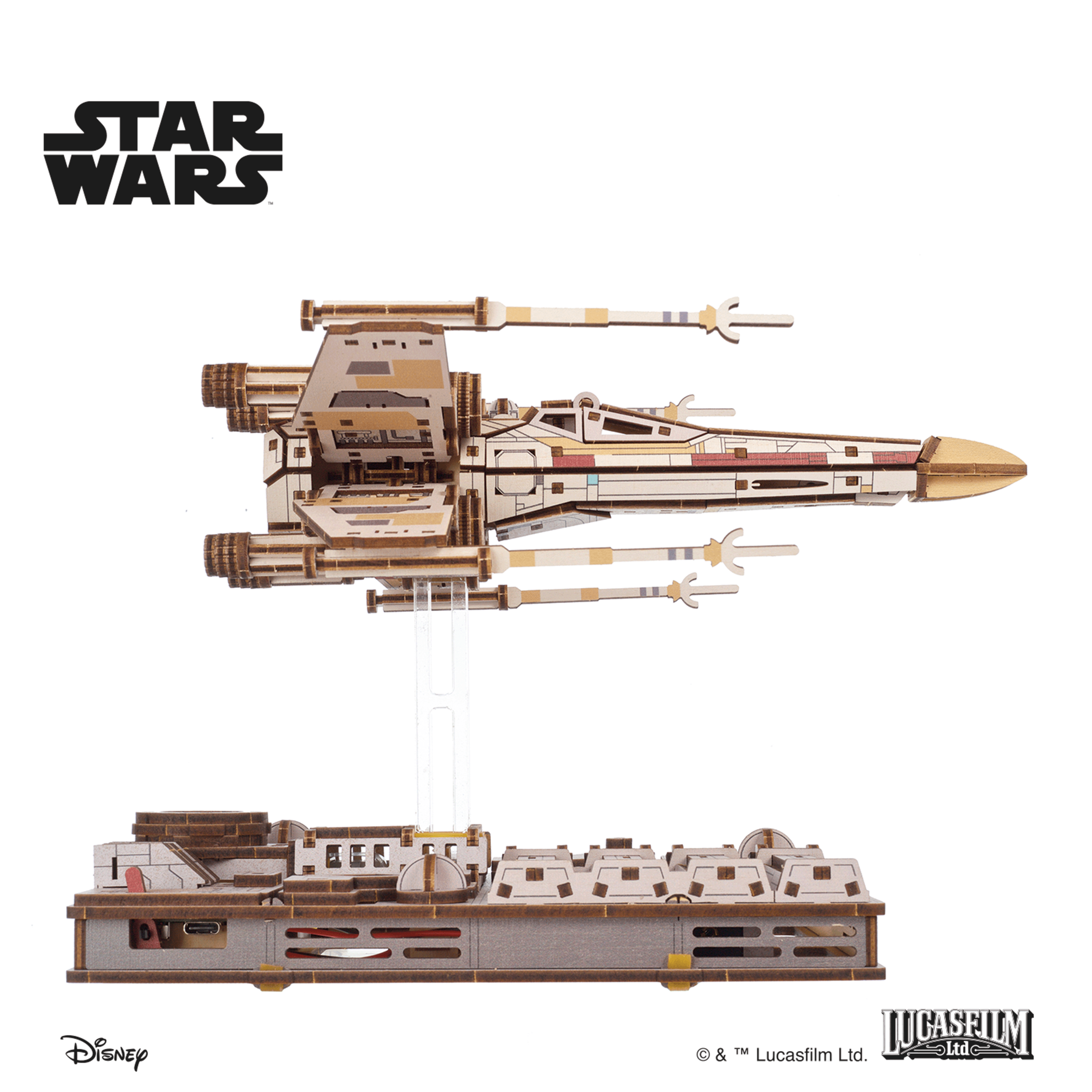 ugears-star-wars-luke-skywalker-s-x-wing-starfighter-modellino-spaziale-in-legno image 4