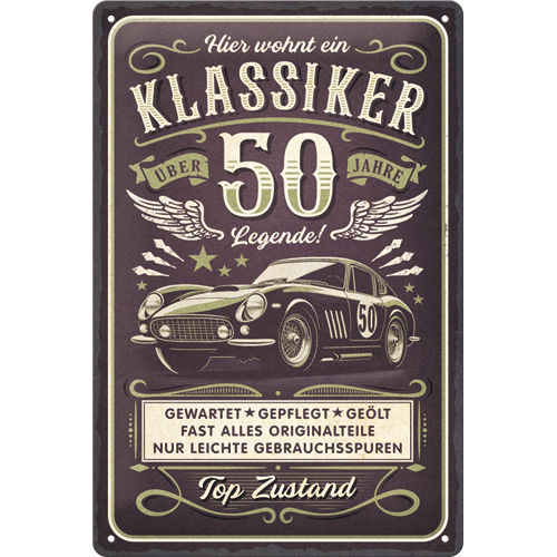 nostalgic-art-hier-wohnt-ein-klassiker-50-targa-metallo-20x30-cm image 1