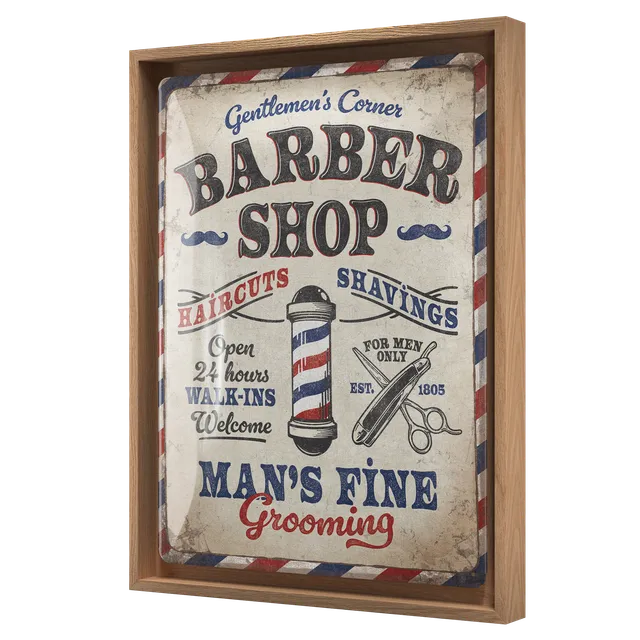 nostalgic-art-barber-shop-n-frame-l-edition-cornice-in-legno-33-5-x-44-cm image 1
