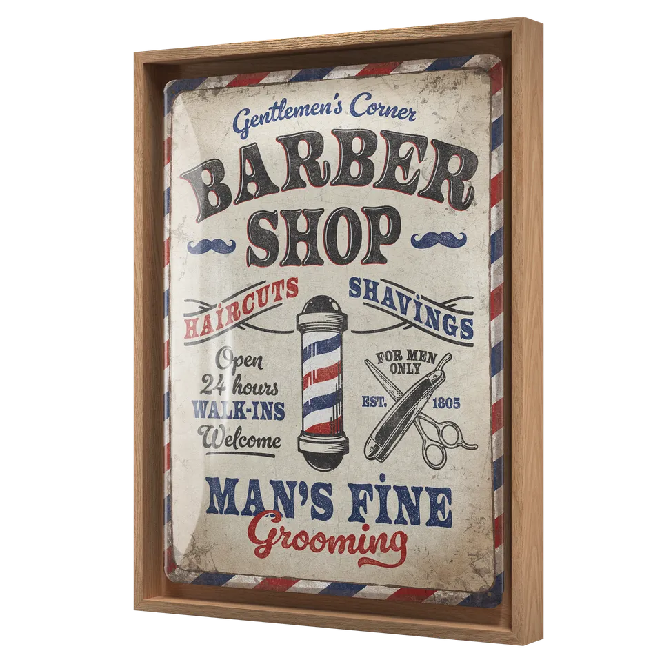 nostalgic-art-barber-shop-n-frame-l-edition-cornice-in-legno-33-5-x-44-cm image 1