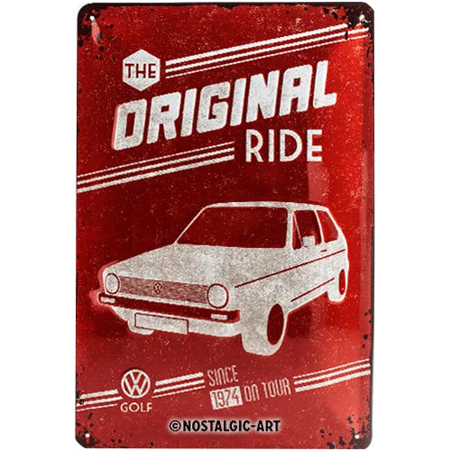 nostalgic-art-vw-golf-the-original-ride-targa-in-metallo-20x30-cm image 1