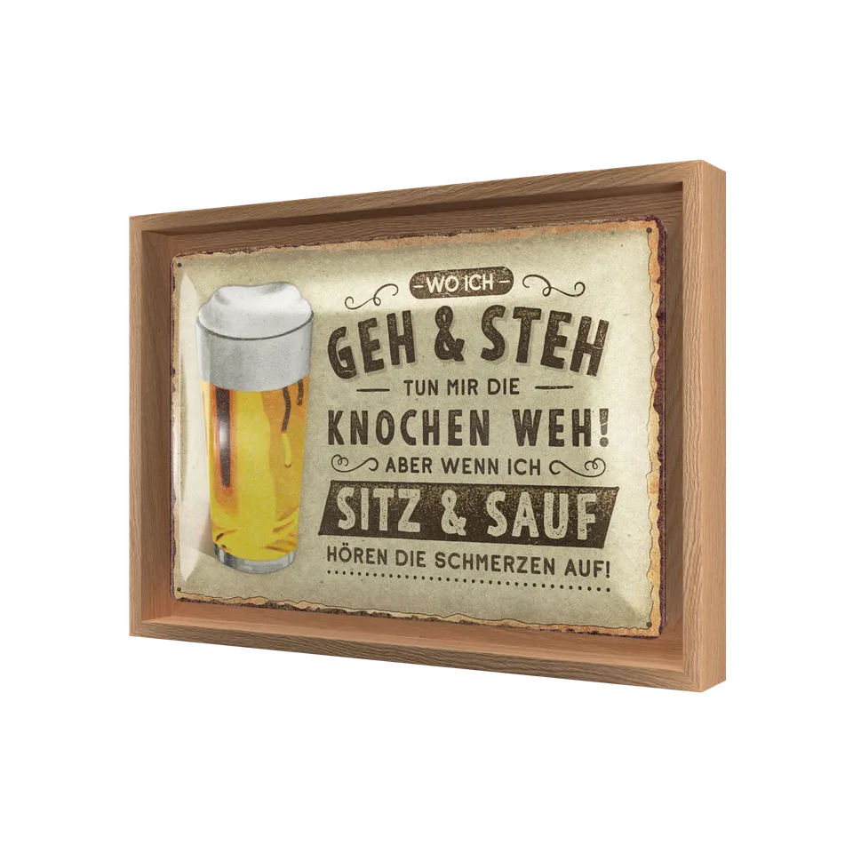 nostalgic-art-wo-ich-geh-und-steh-bier-n-frame-m-edition-insegna-in-metallo-con- image 1