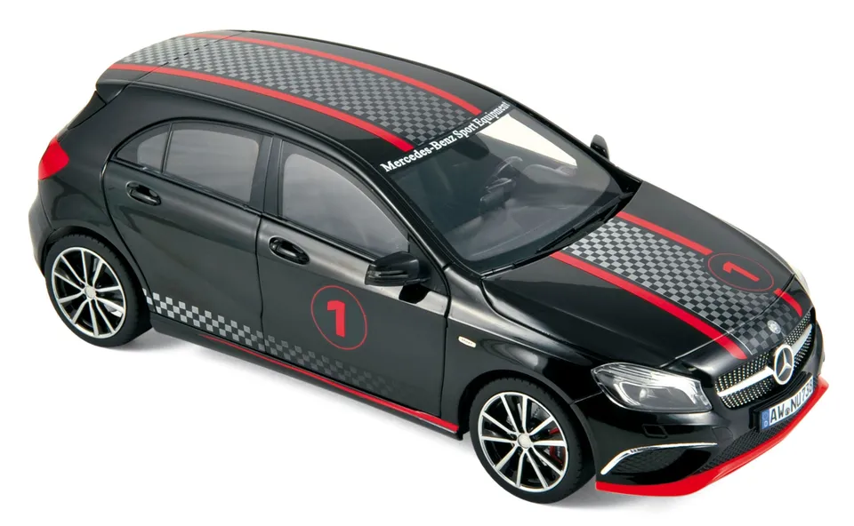 norev-mercedes-benz-classe-a-sport-equipment-2013-modellino-auto-1-18-nero-racin image 1