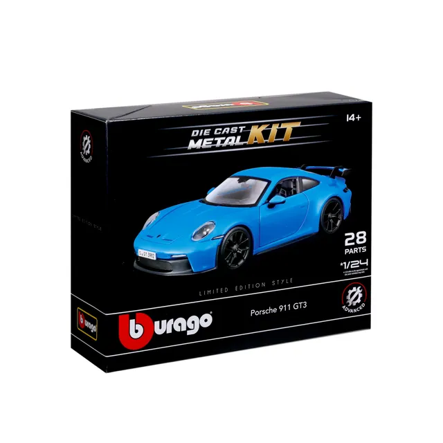 bburago-porsche-911-gt3-model-kit-scala-1-24-28-pezzi-blu image 1