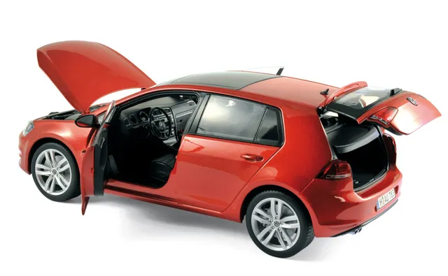 norev-vw-golf-2013-sunset-red-1-18-modellino-die-cast image 1