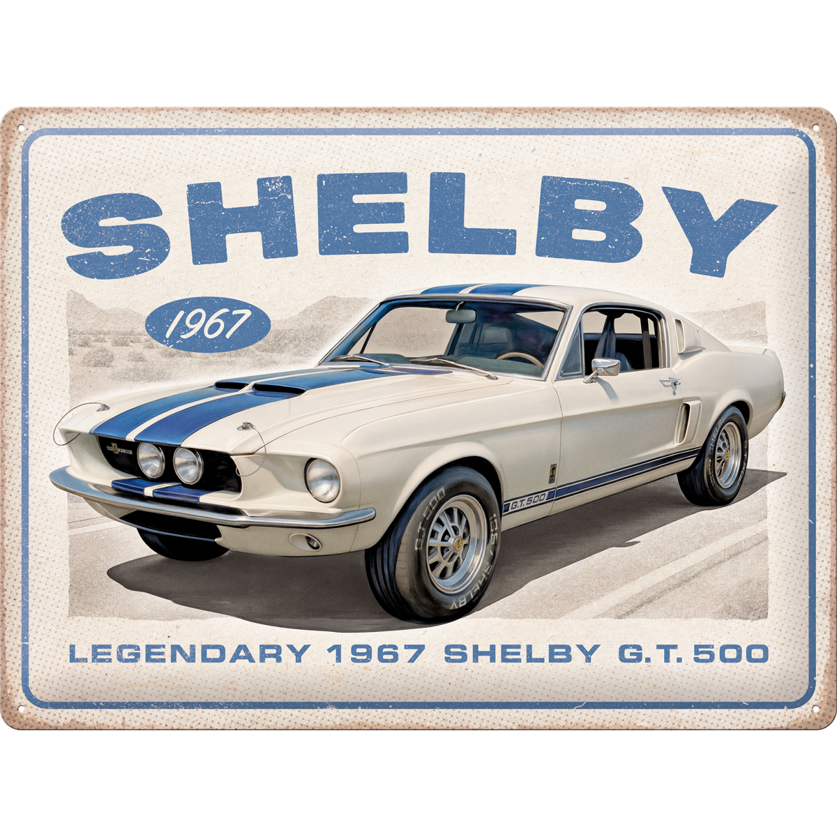 nostalgic-art-shelby-1967-gt-500-targa-in-metallo-30x40-cm image 1