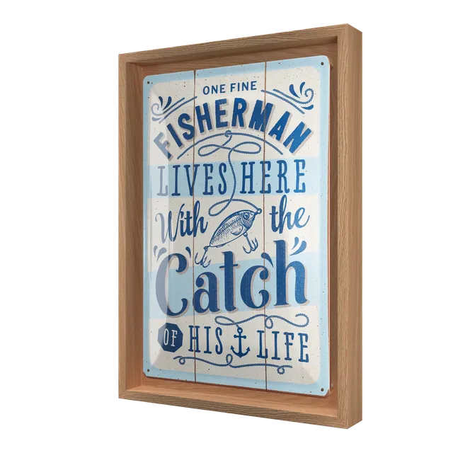 nostalgic-art-fisherman-catch-n-frame-m-edition-targa-con-cornice-24x33-5-cm image 1
